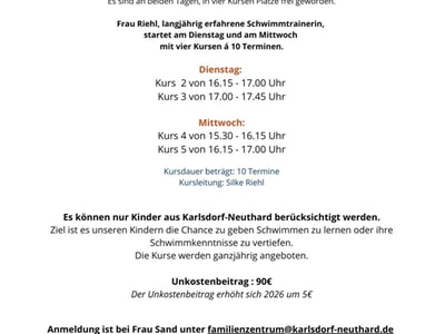 Schwimmkurse der Gemeinde